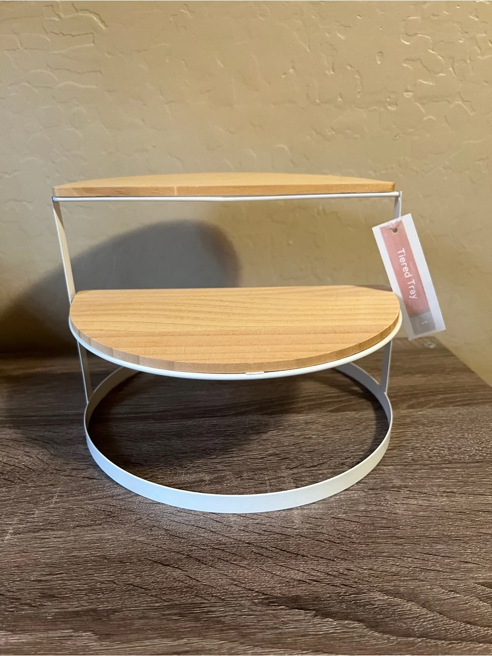 Target Bullseye Wood Metal Tiered Trays White Round Farmhouse NWT